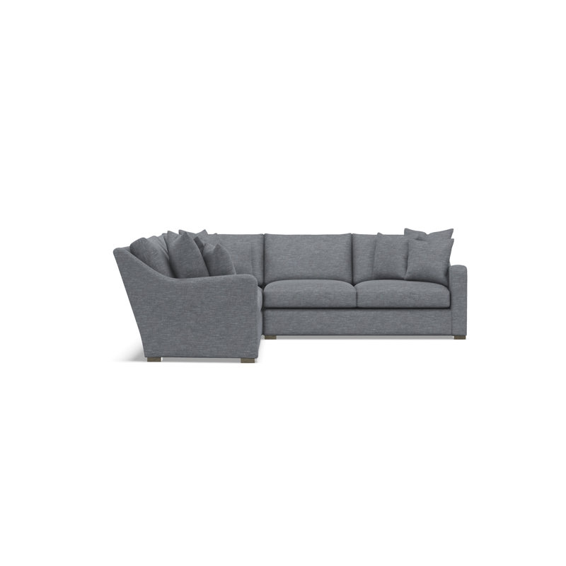 Bernhardt Ventura 3-Piece Fabric Sectional, Symmetrical, 34.5" H x 107.5" W x 107.5" D, Dark Gray Polyester Blend