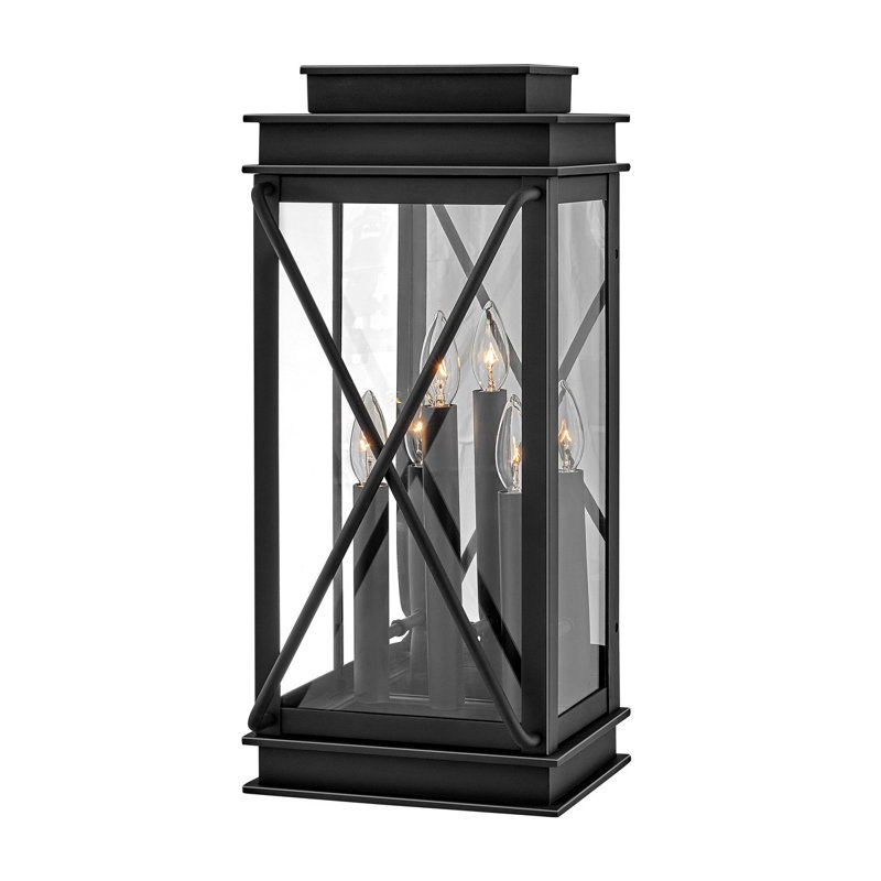 Montecito Storms Black 1 - Bulb Outdoor Wall Lantern, 22"H x 10"W x 8.75"D