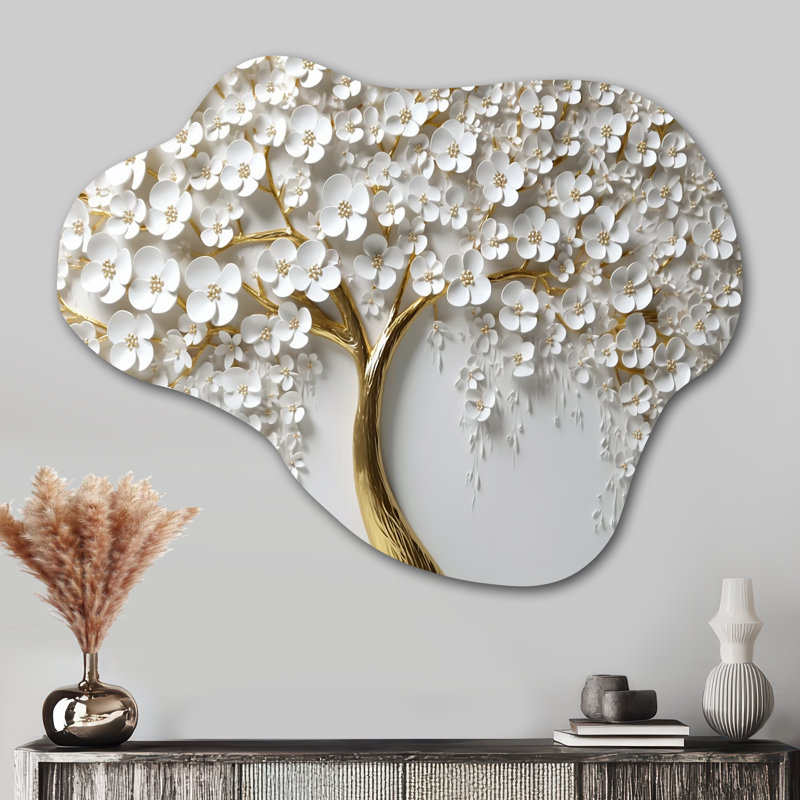 Orchidée blanche jardin de branches III, H 27 po x l 35 po x P 1 po