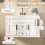 Meuble-lavabo suspendu blanc de style français épuré avec charnières à fermeture douce et lavabo en céramique