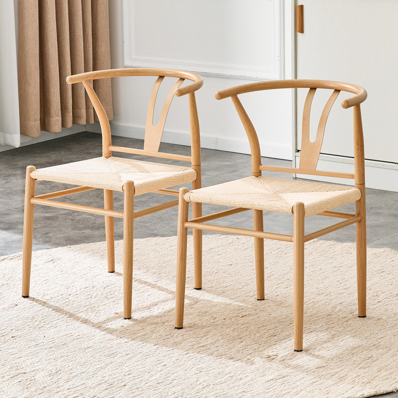 Chaises de salle à manger confortables, ensemble de 2 cordes en métal, style moderne pour la cuisine