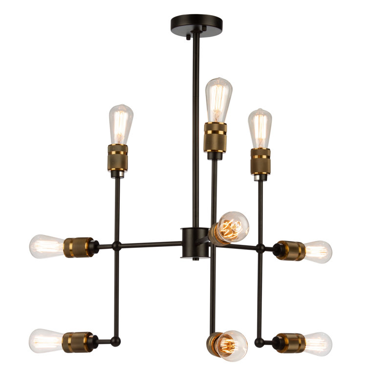 Lustre linéaire 9 lumières spoutnik moderne Jersey