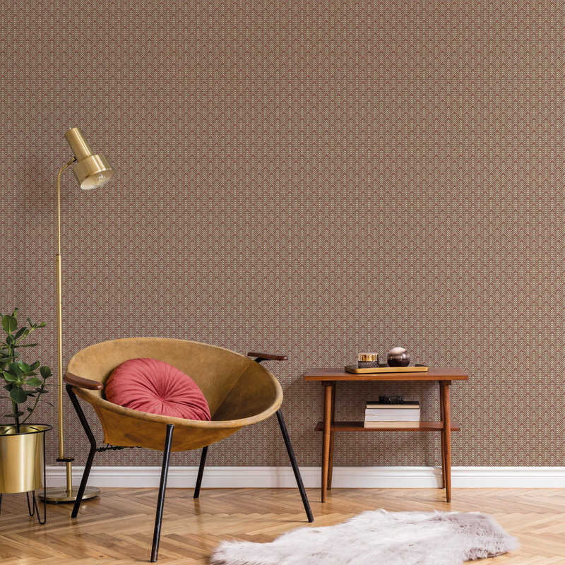 Alamosa 10m x 53cm Matte Wallpaper Roll, Brown/Pink