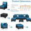 Wicker 6 - Person Garden Lounge Set with Cushions-1226892109