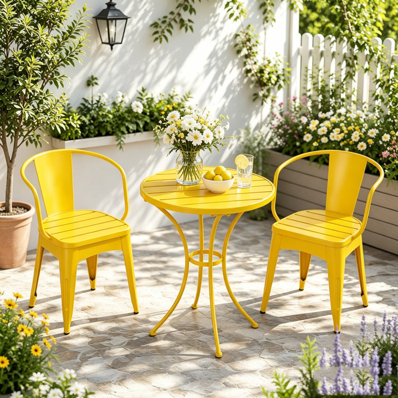 Ensemble d'extérieur 3 pièces, Jaune