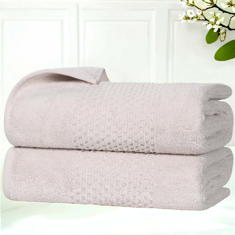 Playa Zero Twist Cotton Medium Weight Solid Waffle Textured Bath Towels, Silver