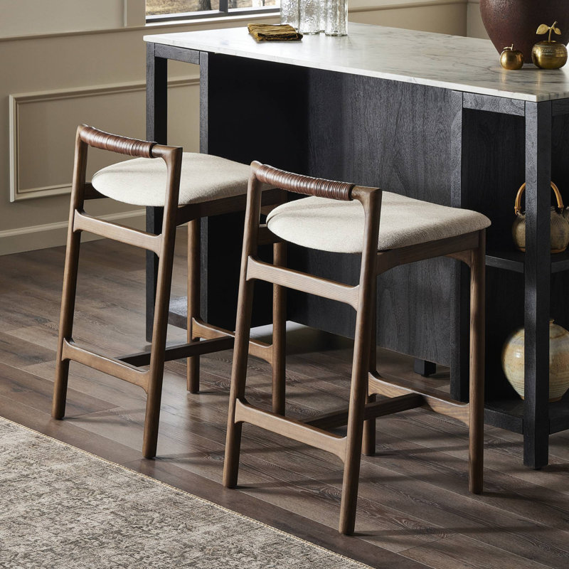 Baden Stool, Counter Stool (26" Seat Height), Alcala Wheat/Polyester Blend, Sienna Brown