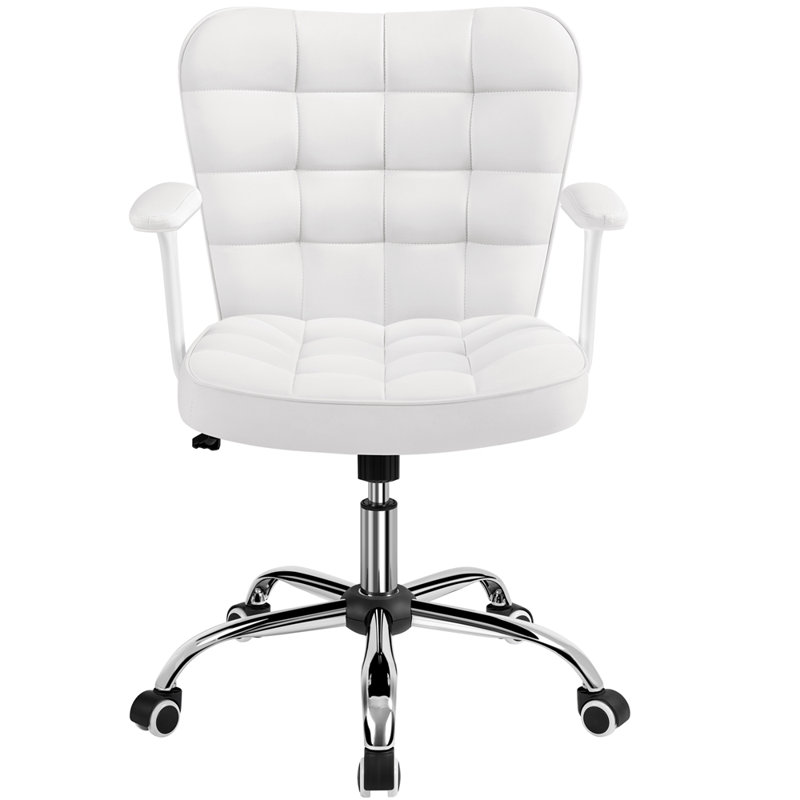 Task Chair, White, Silver