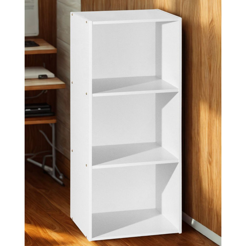 Tall Bookcase with Open Storage Bookshelf for Home or Office, White, (3 Shelves) 35.62"H x 15.9"W x 11.7"D