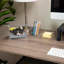  Ensemble de rangement de bureau 3 pièces, porte-stylo, cadre photo et plateau à notes autocollantes, rangement de bureau, bureau, acrylique, transparent