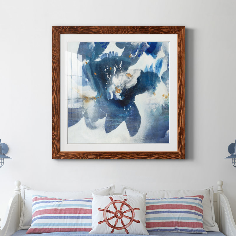 Blue Velveteen III - peinture encadrée, H 35,5 po x l 35,5 po x P 1,5 po, Papier érable