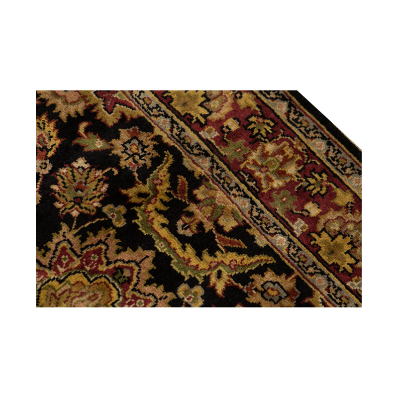 Tapis noir et vin noué à la main de haute qualité