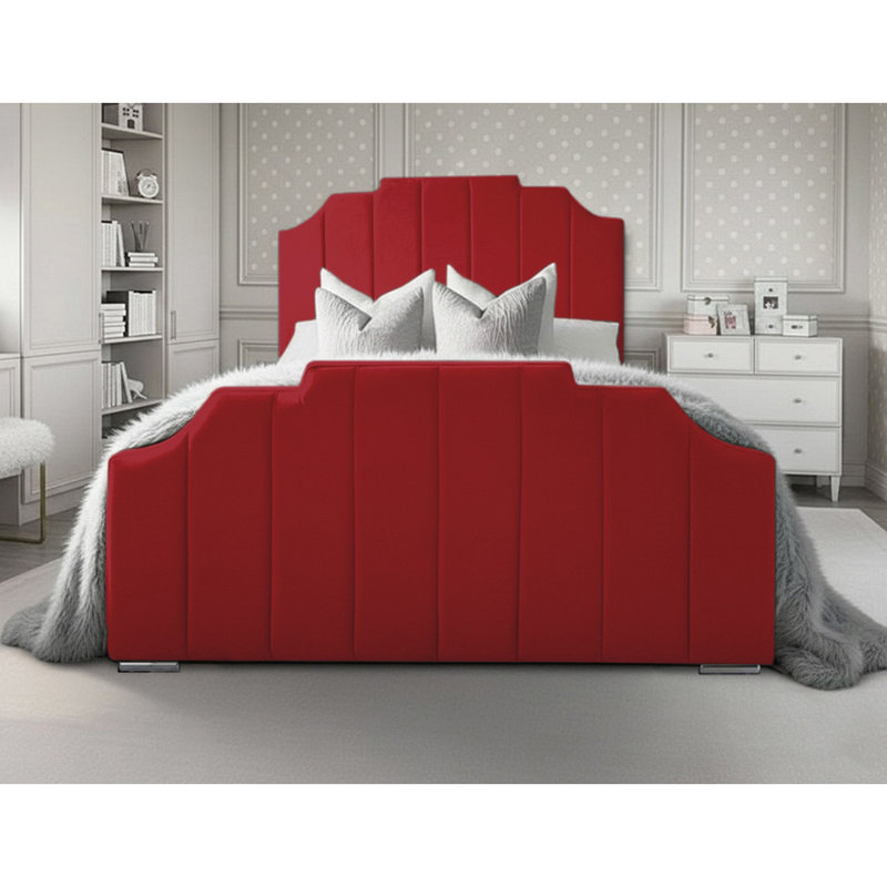Tyrion Upholstered Bed , Kingsize (5'), Red