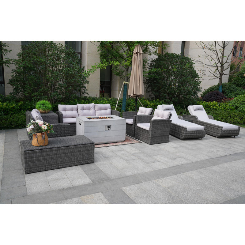 9 - Person Patio Conversation Set with Cushions