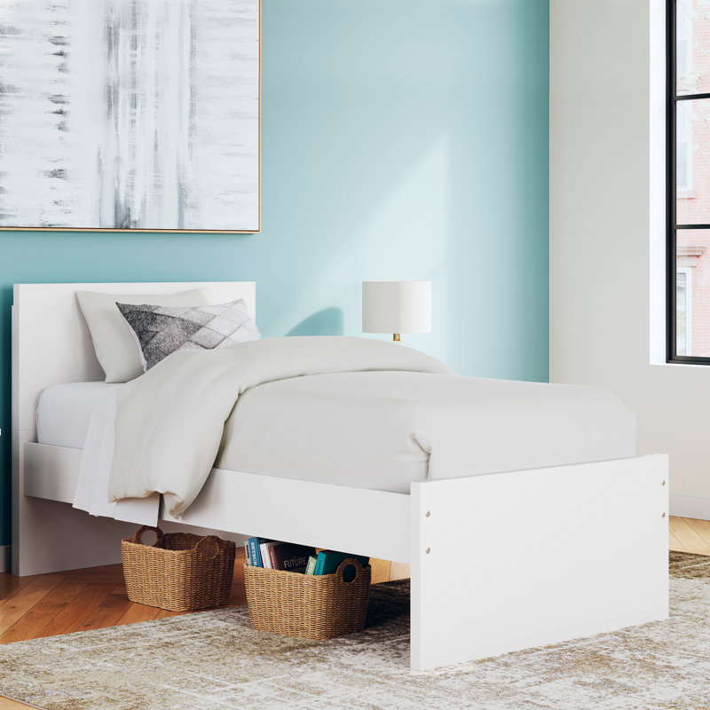 Onita Twin Panel Platform Bed, Twin, White