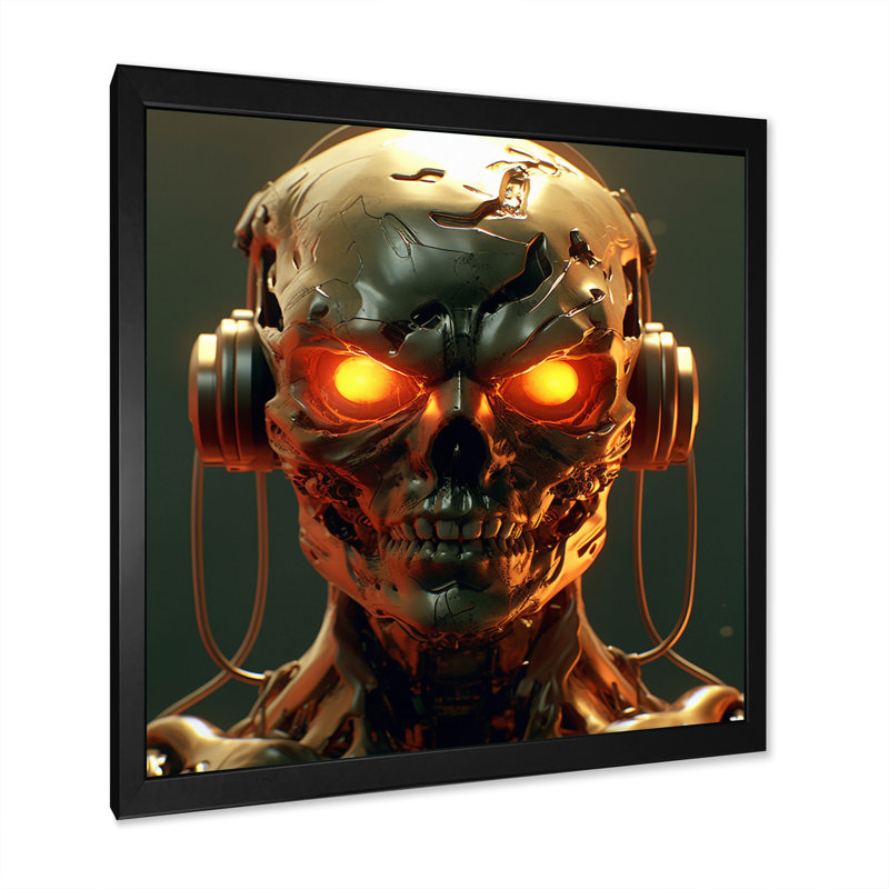 " Robotic Demon I ", Black Single Picture Framed, 40" H x 30" W x 1.5" D