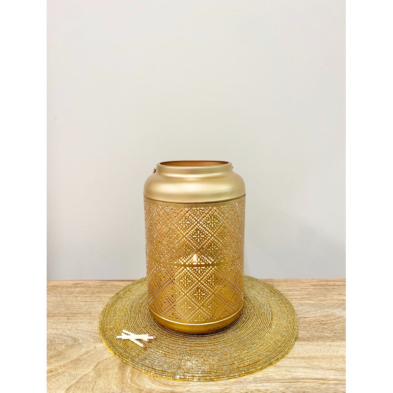 Metal Tabletop / Centrepiece Lantern, 41cm H x 15cm W x 15cm D