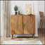 Buffet en noyer avec rainure en ligne, rangement multifonctionnel pour le salon et le vestibule