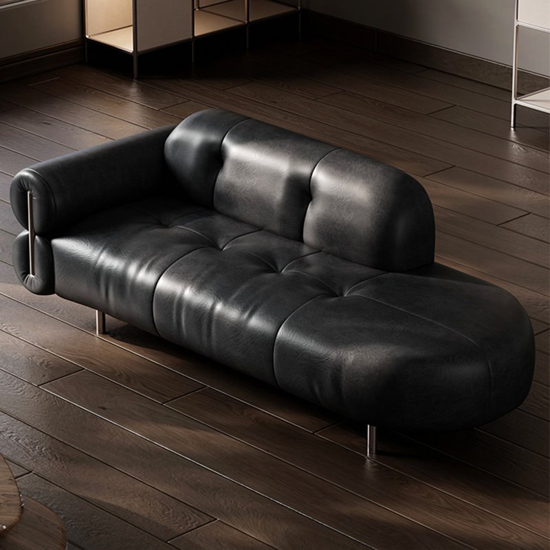 Chaise longue de loisirs créative et moderne, Orienté à gauche (vu de face), Noir, noir, noir, noir