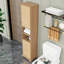 Armoire de rangement pour salle de bain avec tablettes réglables, 3 tiroirs et rangement ouvert