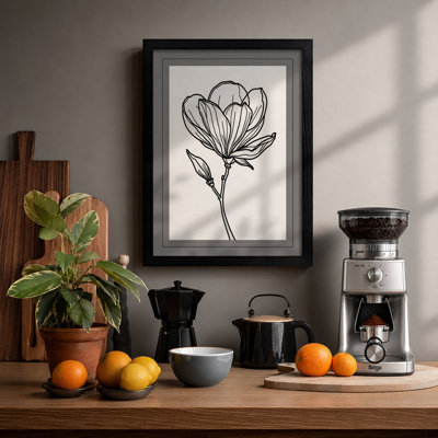 Single Stem Flower Botanical - Framed Print