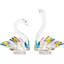 Ensemble de 2 figurines en cristal Swan