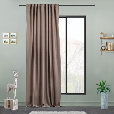 Extra Long & Extra Wide Faux Linen Decorative Curtain Single Panel
