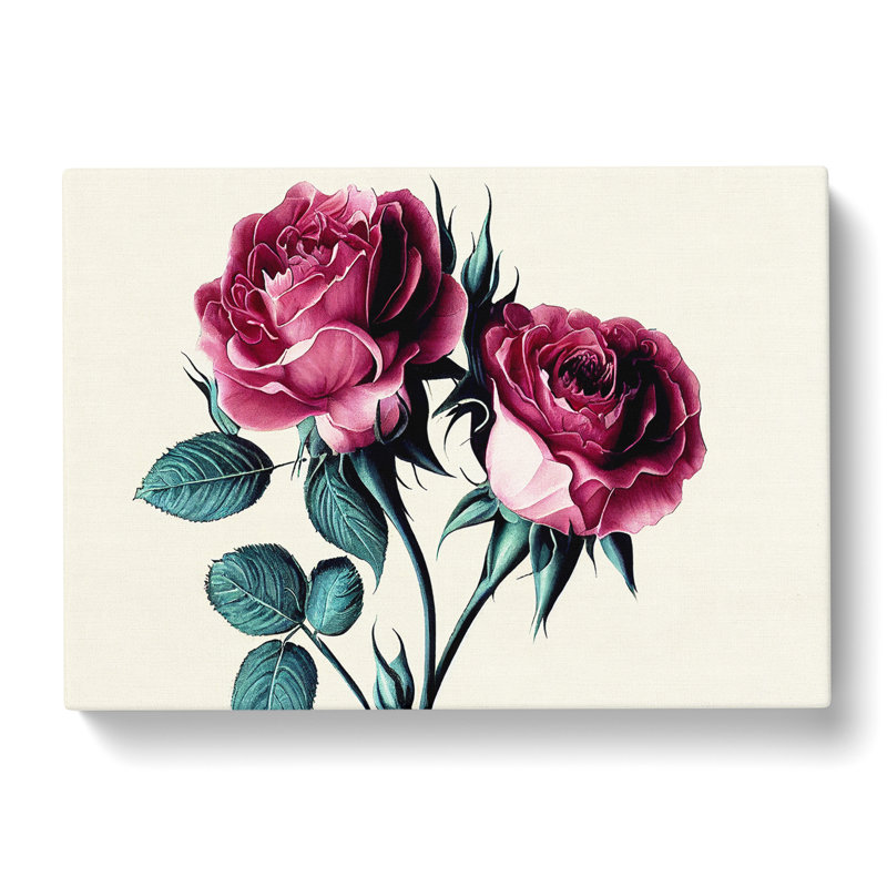 Timeless Rose Flowers - Wrapped Canvas, 35cm H x 50cm W x 3cm D