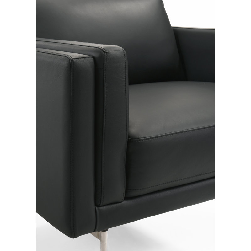 Chaise London, Noir, Acier inoxydable brossé