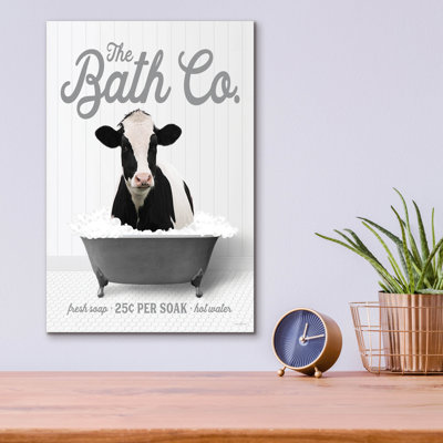 Art mural en verre acrylique 12 po x 16 po «Cow 25 Cents Per Soak» Epic Art