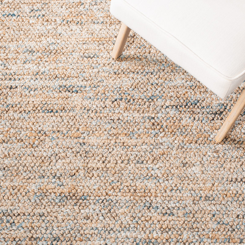 Stetson Hand Woven Jute/Wool Rug in Light Brown, Rectangle 5' x 8'