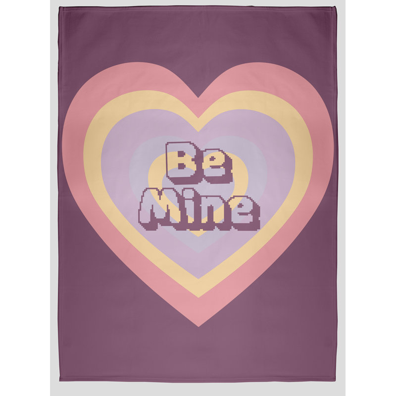 Be Mine Valentine's Day Throw Blanket, 60" W x 80" L, Muted Purple