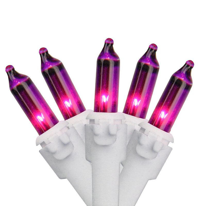 Mini guirlande de Noël 100 fils - fil blanc, Mauve, H 1 po x l 0,2 po x P 408 po