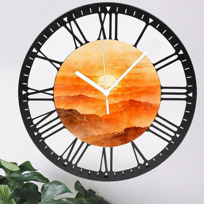 Horloge murale ronde en fer 10 po avec mouvement à quartz silencieux, chiffres romains, impression UV