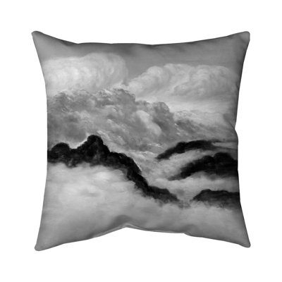 Grey Clouds - Monochrome White Poly Twill Throw for Home Decor