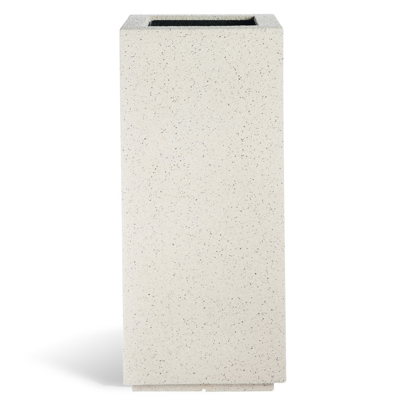 Kensington Tall Planter, White Granite