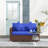 Outsunny Patio Wicker Loveseat With Cushions, 2-Seat Outdoor Pe Rattan Couch Sofa With Throw Pillows, For Porch, Backyard, Garden, Poolside, Blue, Outdoor Patio Sofa