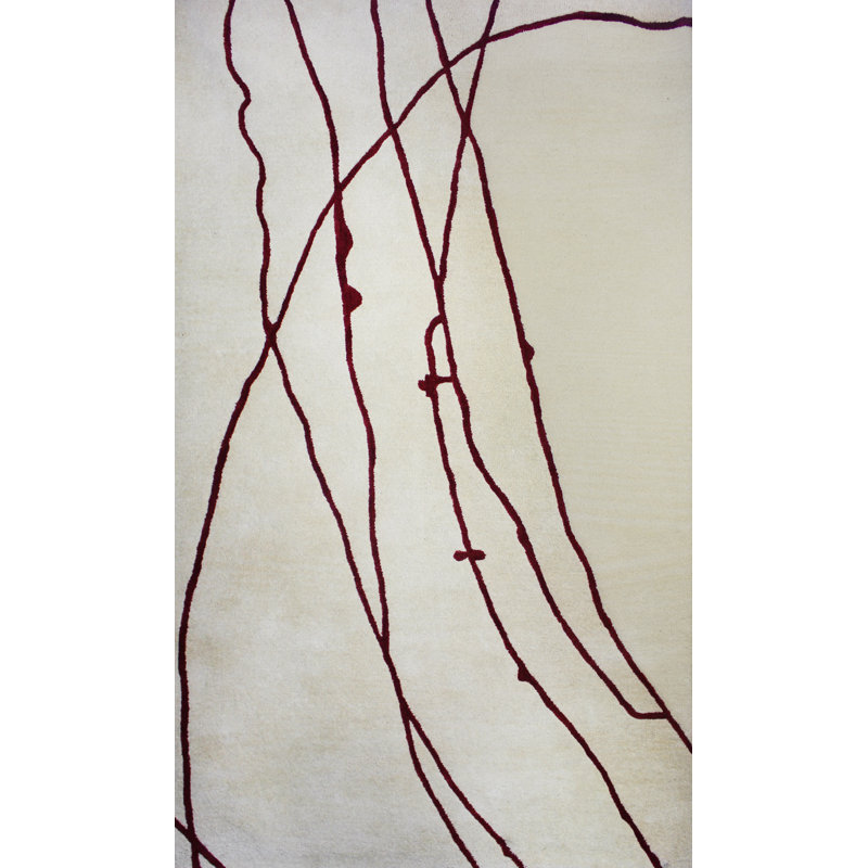 Risley Wool Abstract Indoor Rug, Rectangle 5' x 8'