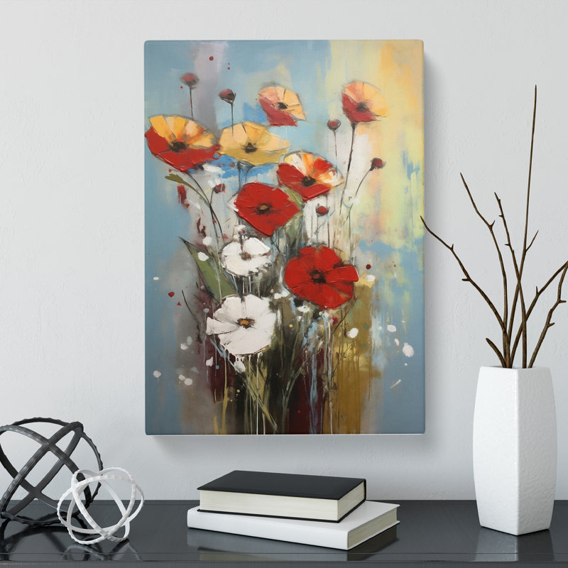 Prajapati Flowers Mid Century Modern Vol.9 - Wrapped Canvas, 60cm H x 40cm W x 3cm D