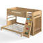 Lit simple superposé au-dessus de grand lit simple avec garde-robe et espaces de rangement intégrés, lit superposé en bois massif avec garde-corps, escalade enfantine et lattes améliorées-133239068