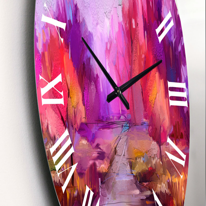 Colorful Autumn Trees By Lakeside - Horloge murale traditionnelle, Petit