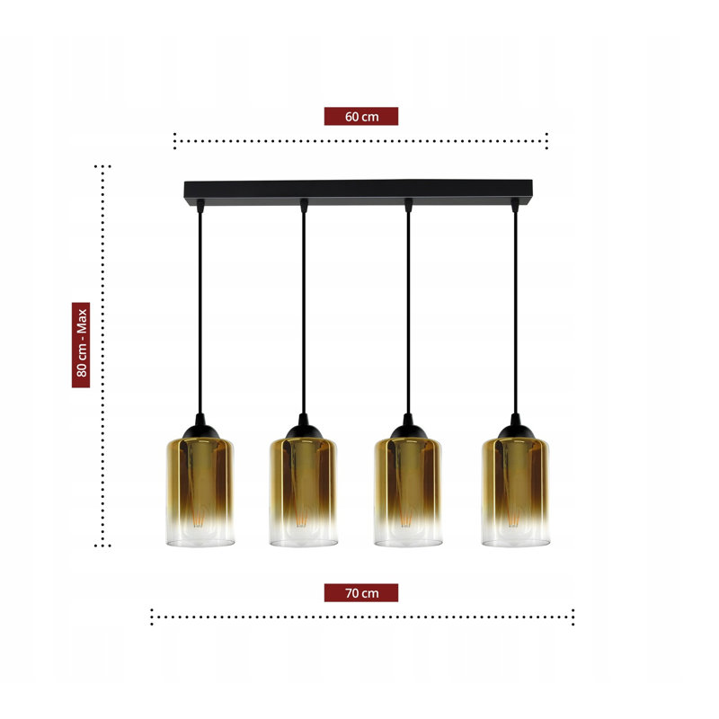 Ellian 4 - Light Black Pendant, Copper