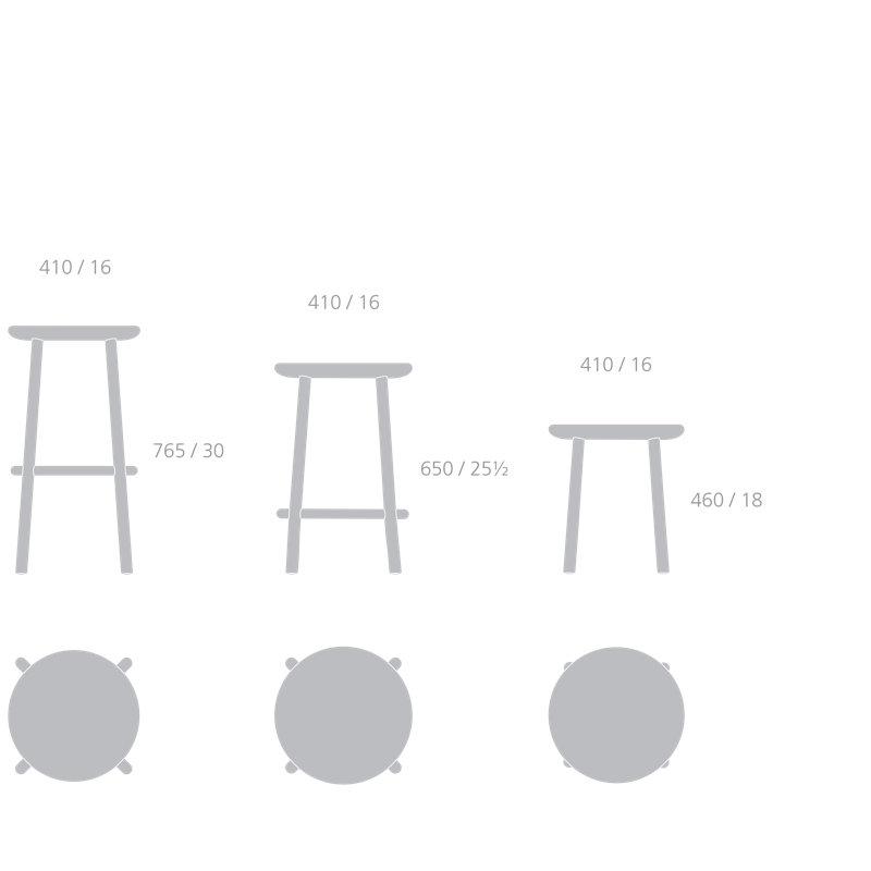 Ai Solid Wood Stool, Oak Nature, Counter Stool (25.5" Seat Height)