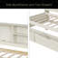 Structure de lit simple avec tablettes latérales, deux tiroirs et port USB intégré-429357548