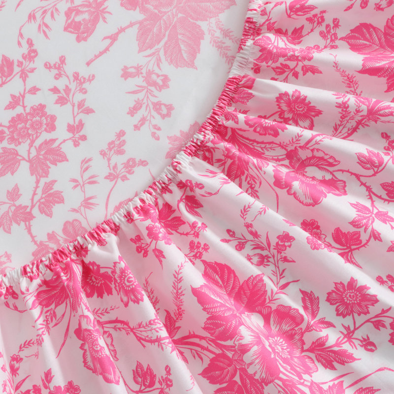 Betsey Johnson Printed Novelty Sheet Sets, Betseys Toile Pink, King Sheet Set with 2 King Pillowcases