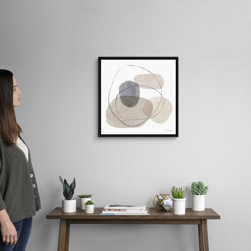 « Think Neutral 07 » par Lisa audit, reproduction d’art sur toile, Cadre noir, H 22 po x l 22 po x P 1,75 po