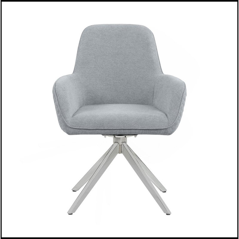 Chaise rembourrée en tissu, Tissu gris clair