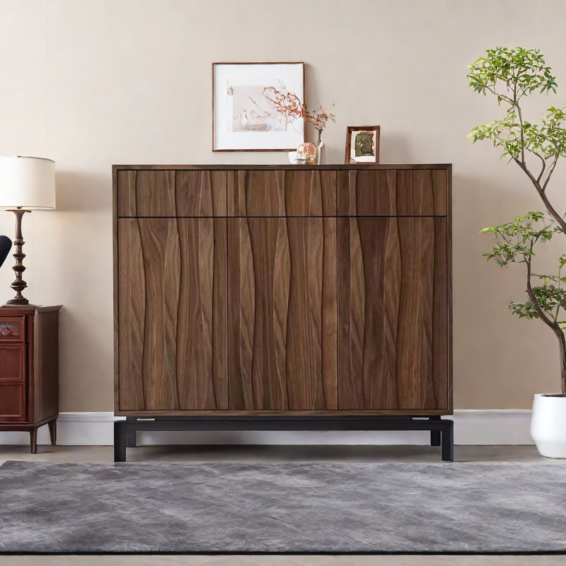 Armoire décorative simple en bois massif