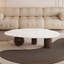 Table basse minimaliste en faux marbre, design irrégulier de luxe avec pieds en acier inoxydable pour les salons modernes-962734380