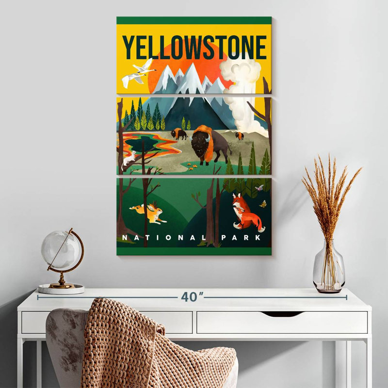 Alvord Yellowstone Park, 32" H x 20" W